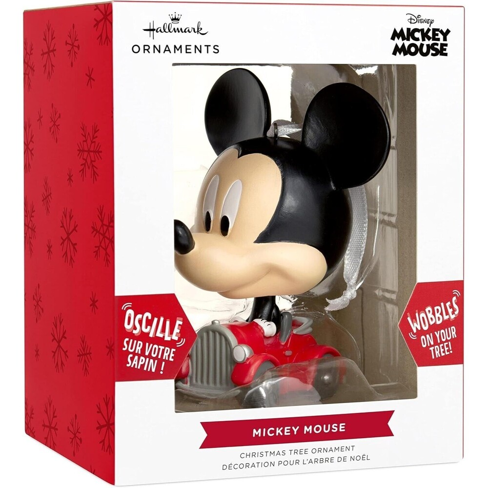 Hallmark Mickey Mouse Christmas Ornament  Car Bouncing Buddy Wobbles